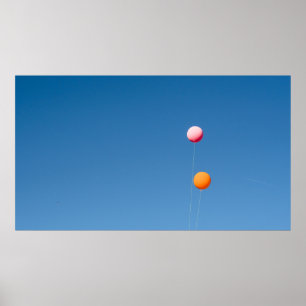 Zwei orange-rosa Ballons Poster