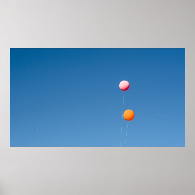 Zwei orange-rosa Ballons Poster (Vorne)