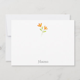 Zwei Orangefarbene Blume Mitteilungskarte