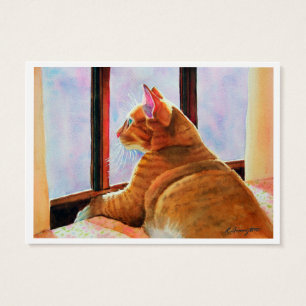 Zwei orangefarbene Katzen doppelseitige ACEO-Print