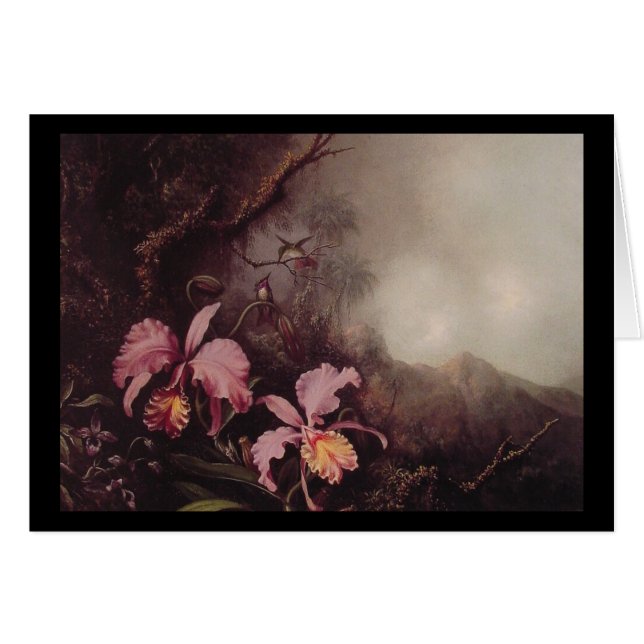 Zwei Orchideen und eine Gebirgslandschaft (Vorderseite (Horizontal))