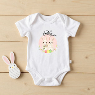 Zwei Osterhasen personalisiertes Baby-Body Baby Strampler