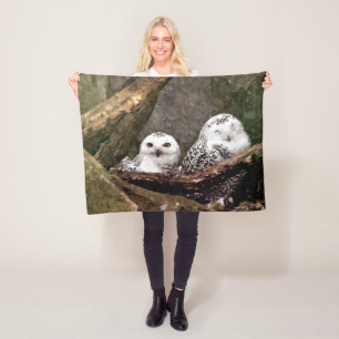 Zwei Owls Fleecedecke