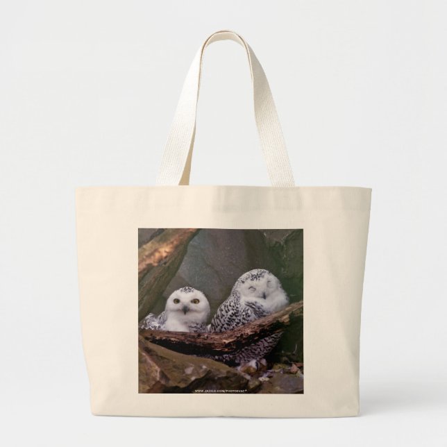 Zwei Owls Jumbo Stoffbeutel (Vorne)