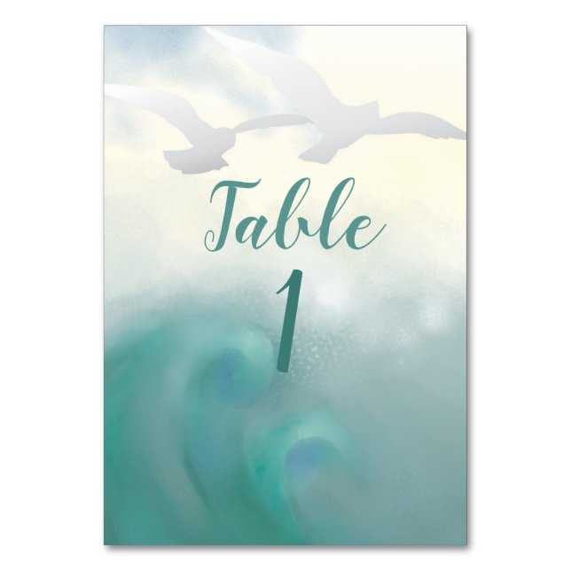 Zwei Ozeanmöwen Tischnummer (Vorderseite)