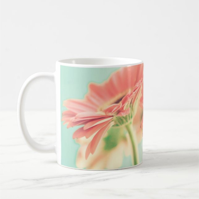 Zwei palepinfarbene Blume Kaffeetasse (Links)
