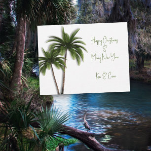 Zwei Palm Trees Einfache Weihnachtsgrüße Karte