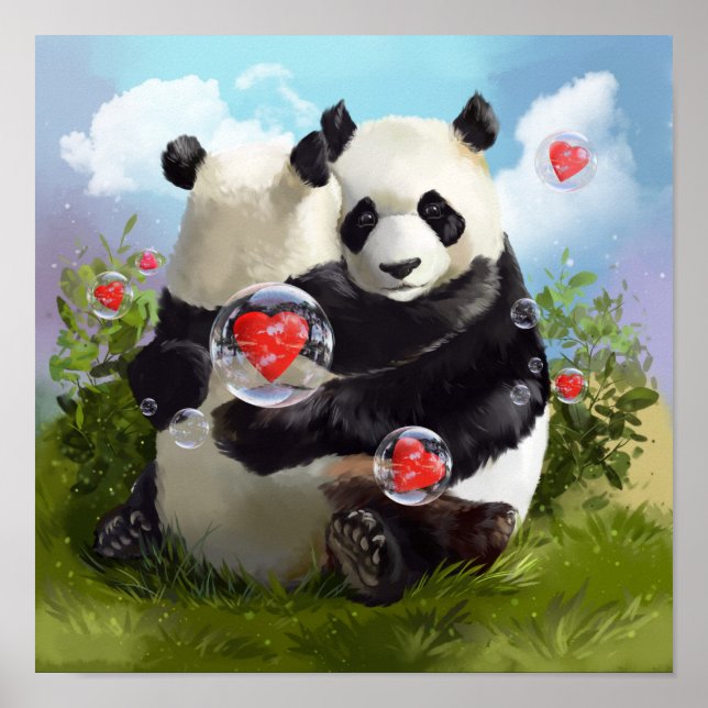Zwei Pandas in der Liebe Poster (Vorne)
