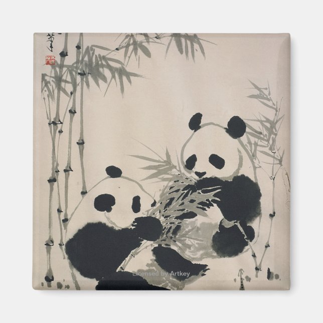 Zwei Pandas Magnet (Vorne)