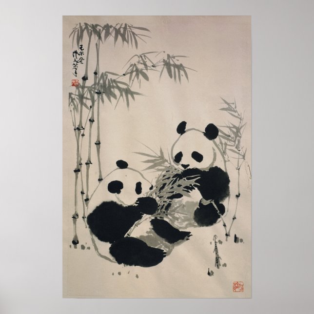 Zwei Pandas Poster (Vorne)