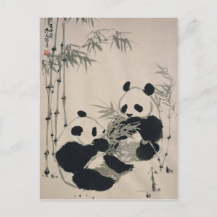 Zwei Pandas Postkarte