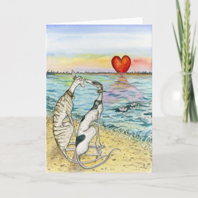 "Zwei Papierboote " Feiertagskarte (Vorderseite)