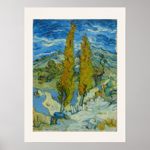 Zwei Pappeln von Van Gogh - Provence-Landschaft Poster