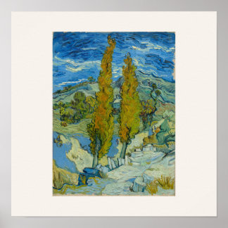 Zwei Pappeln von Van Gogh - Quadratisches Poster