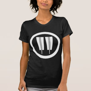 Zwei parallele Fächer im Kreis T-Shirt