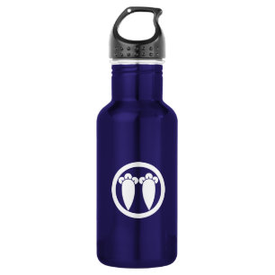 Zwei parallele Nelken in einem Kreis Trinkflasche