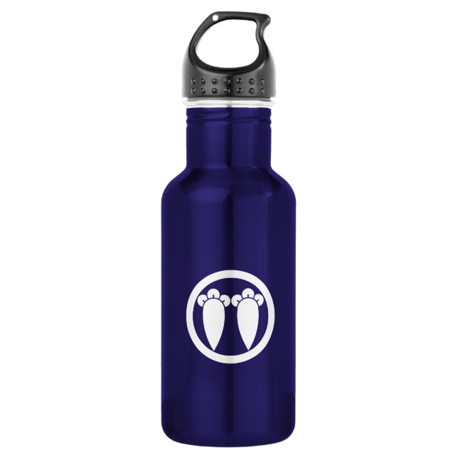 Zwei parallele Nelken in einem Kreis Trinkflasche (Vorderseite)