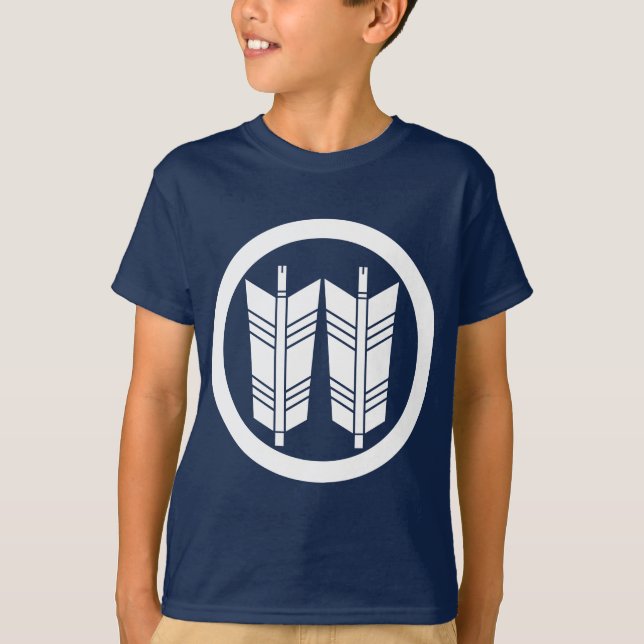 Zwei parallele Pfeile im Kreis T-Shirt (Vorderseite)