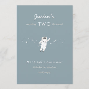 Zwei Party zum Mond Space 2. Geburtstag laden ein Einladung