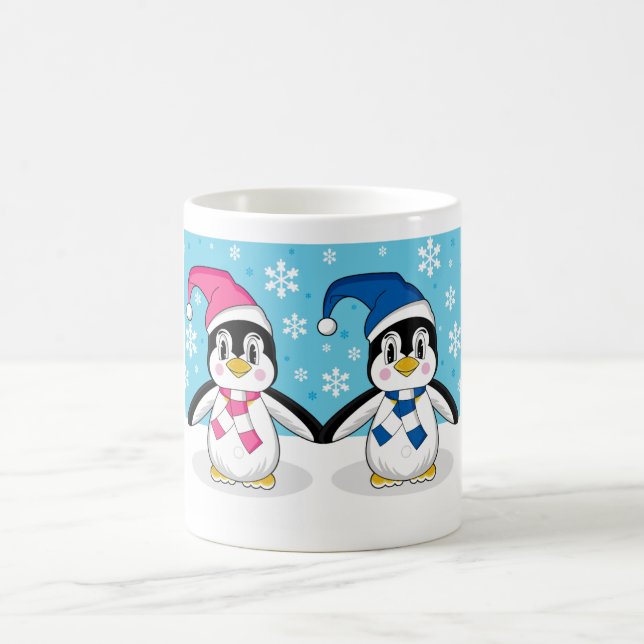 Zwei Penguins-Kaffee-Tasse Tasse (Mittel)
