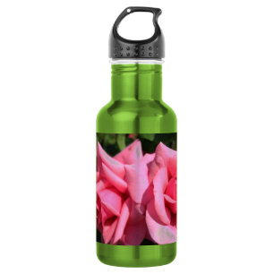 zwei perfekte Blume in heißen rosa Rose. Liebe Trinkflasche