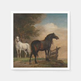 Zwei Pferde auf einer Wiese nahe dem Tor (Paulus P Serviette