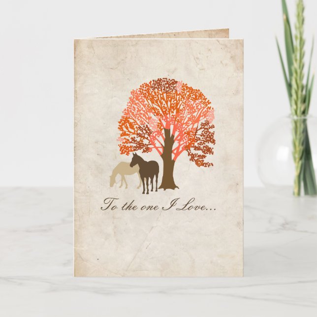 Zwei Pferde Romantische Valentinstag-Karte Feiertagskarte (Vorderseite)