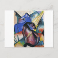 Zwei Pferde, rot und blau von Franz Marc