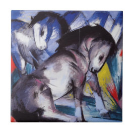 Zwei Pferde (von Franz Marc) Fliese