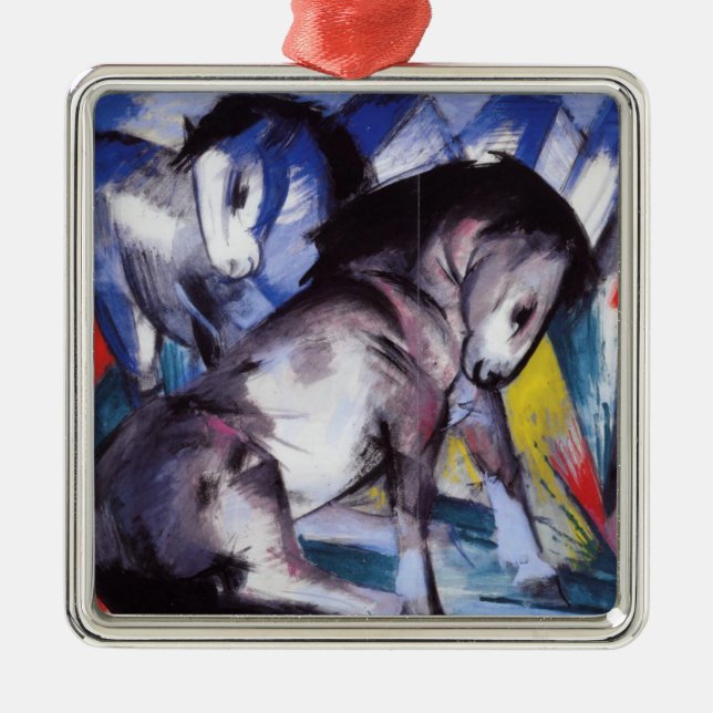Zwei Pferde (von Franz Marc) Ornament Aus Metall (Vorne)