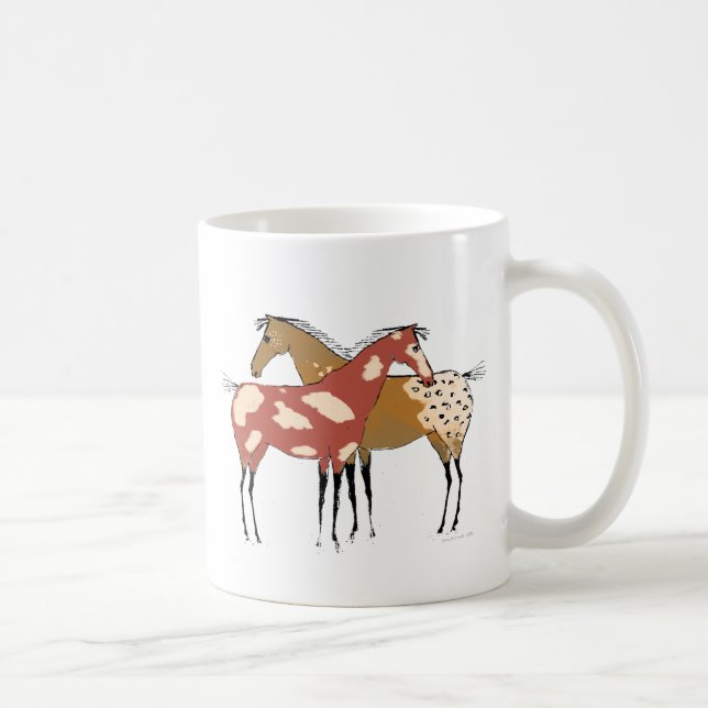 Zwei PferdeAppaloosa u. Farben-Entwurf Tasse (Rechts)