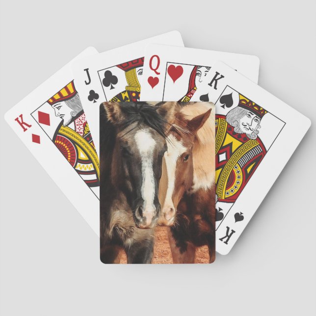 Zwei Pferdespielkarten Spielkarten (Rückseite)