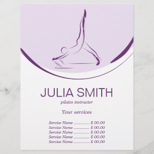 Zwei Pilates-Posen auf dem Reformer   Farbe Flyer