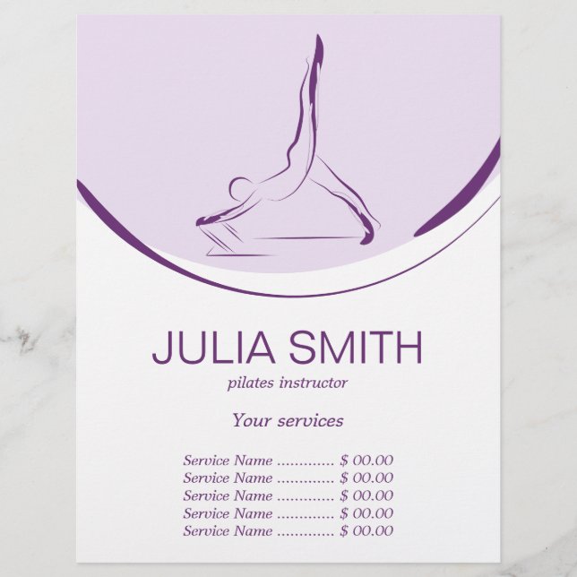 Zwei Pilates-Posen auf dem Reformer | Farbe Flyer (Vorne)