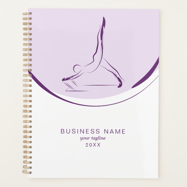 Zwei Pilates-Posen auf dem Reformer | Farbe Planer (Vorderseite)