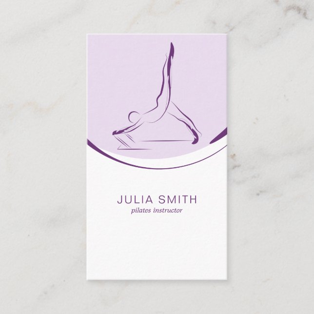 Zwei Pilates-Posen auf dem Reformer | Farbe Visitenkarte (Vorderseite)