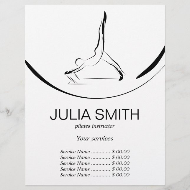 Zwei Pilates-Posen auf dem Reformer Flyer (Vorne)