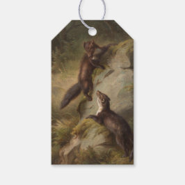 Zwei Pine Martens in Woodland (Tierart) Geschenkanhänger