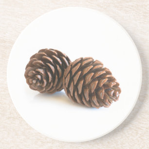 Zwei pinecones sandstein untersetzer