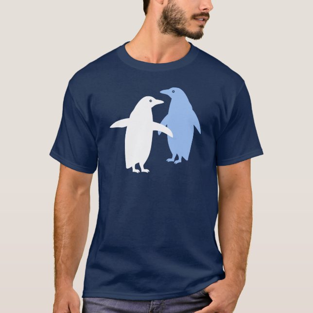 Zwei Pinguine mit benutzerdefiniertem T - Shirt (Vorderseite)