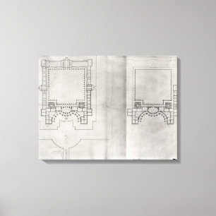 Zwei Pläne für das erste Projekt für das Louvre Leinwanddruck