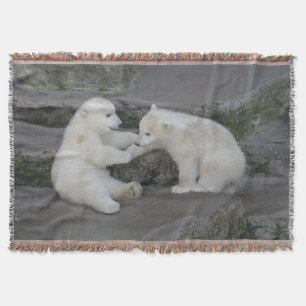 Zwei Polar Bären Cubs Decke