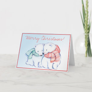 Zwei Polar Bears Frohe Weihnachtsgrüße Karte