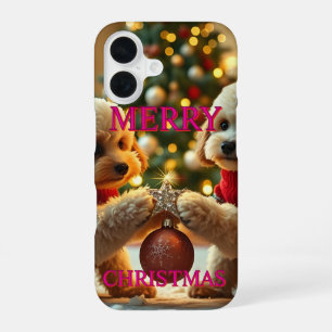 ZWEI POODLES FEIERN WEIHNACHTEN iPhone 16 HÜLLE