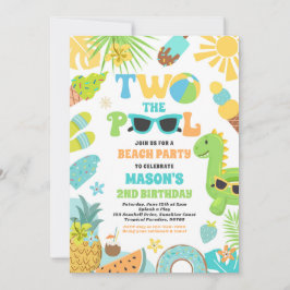 Zwei Pool Summer 2. Geburtstag Pool Party Einladung