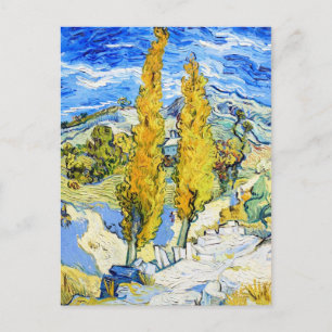 Zwei Poplars auf einem Hügel Vincent van Gogh Postkarte