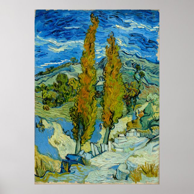 Zwei Poplars in den Alpen - Vincent van Gogh Poster (Vorne)