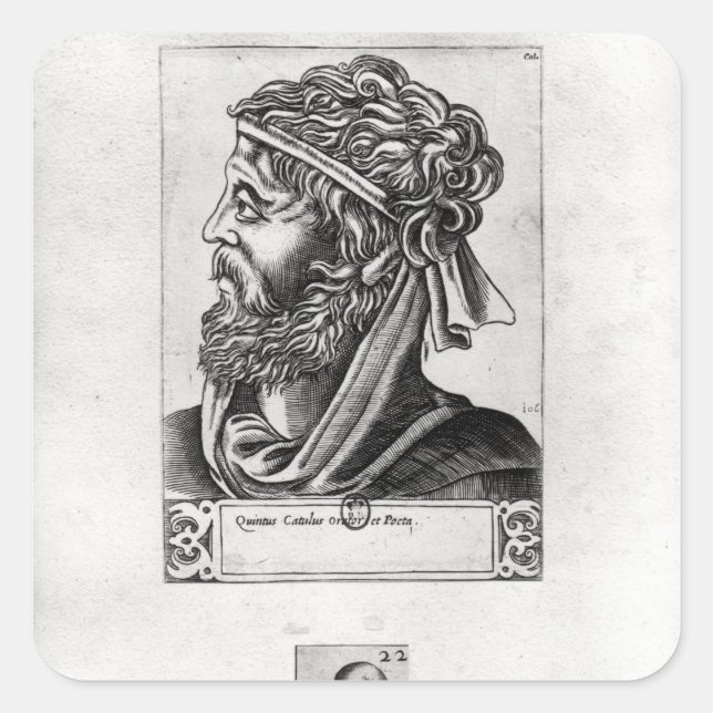 Zwei Portraits von Catullus Quadratischer Aufkleber (Vorderseite)