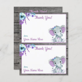 Zwei pro Seite Vielen Dank Karten Elephant Girl Du