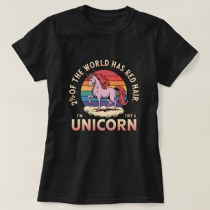 Zwei Prozent der Welt haben ein Rothaareinhorn T-Shirt